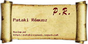 Pataki Rémusz névjegykártya